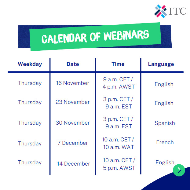 Webinar schedules