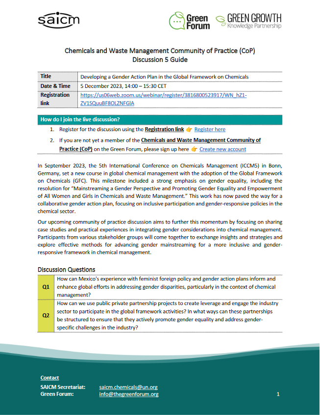 Discussion 5 Guide_Chemicals and Waste Management CoP