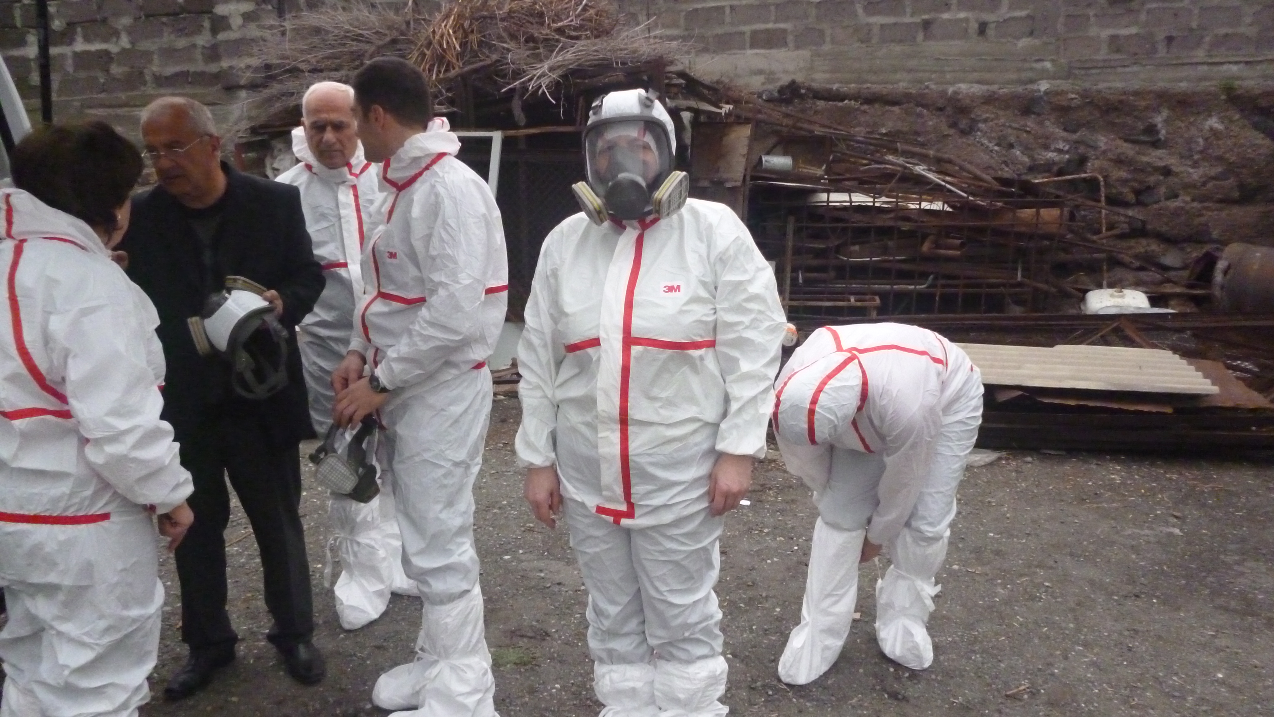 AWHHE experts together with government officials visit storage of obsolete pesticides in the village of Merdzavan, Armavir province of Armenia