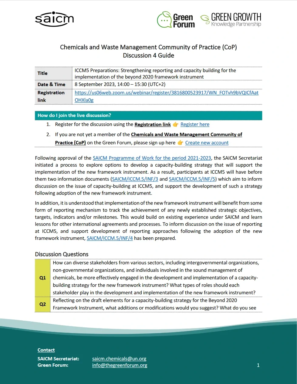 DISCUSSION 4 GUIDE - CHEMICALS AND WASTE MANAGEMENT COP